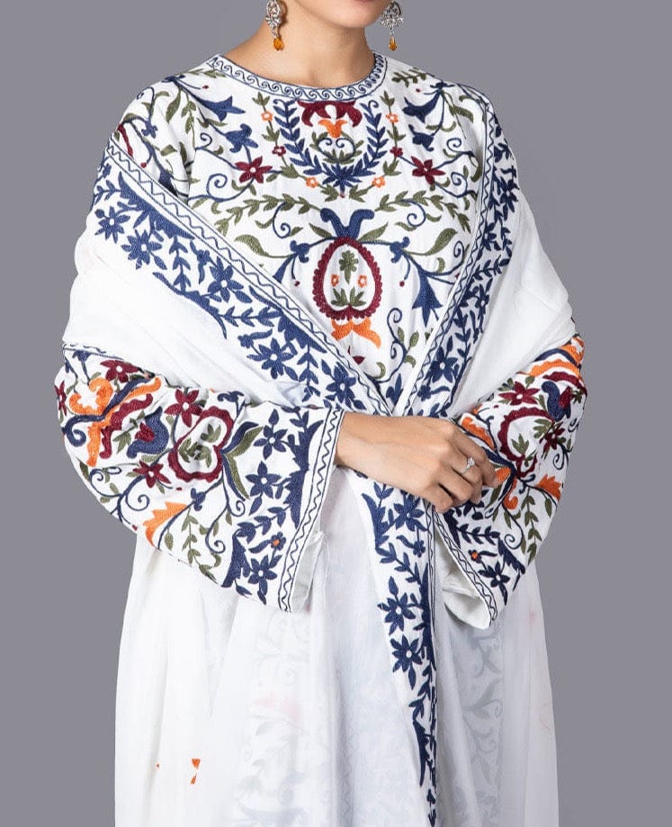 Grace W95 -Embroidered 3pc khaddar dress With embroidered wool shawl