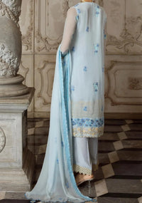 Baby Blue - embroidered chiffon unstitched 3Pc Suit