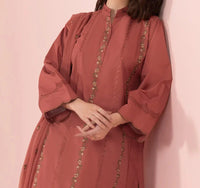 Grace W323- Embroidered 3pc Linen dress with Embroidered Chiffon dupatta.