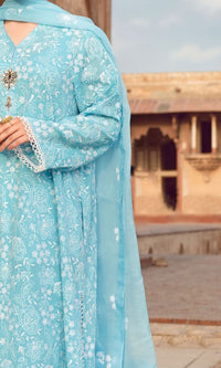 Grace S674-Embroidered 3pc lawn dress with Embroidered organza dupatta.