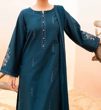 Grace W331-Embroidered 3pc Marina dress with Embroidered chiffon dupatta.