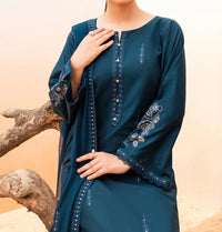 Grace W331-Embroidered 3pc Marina dress with Embroidered chiffon dupatta.