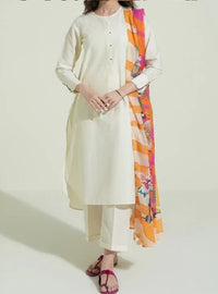 Grace S499-Dyed 3pc lawn dress with printed silk dupatta.