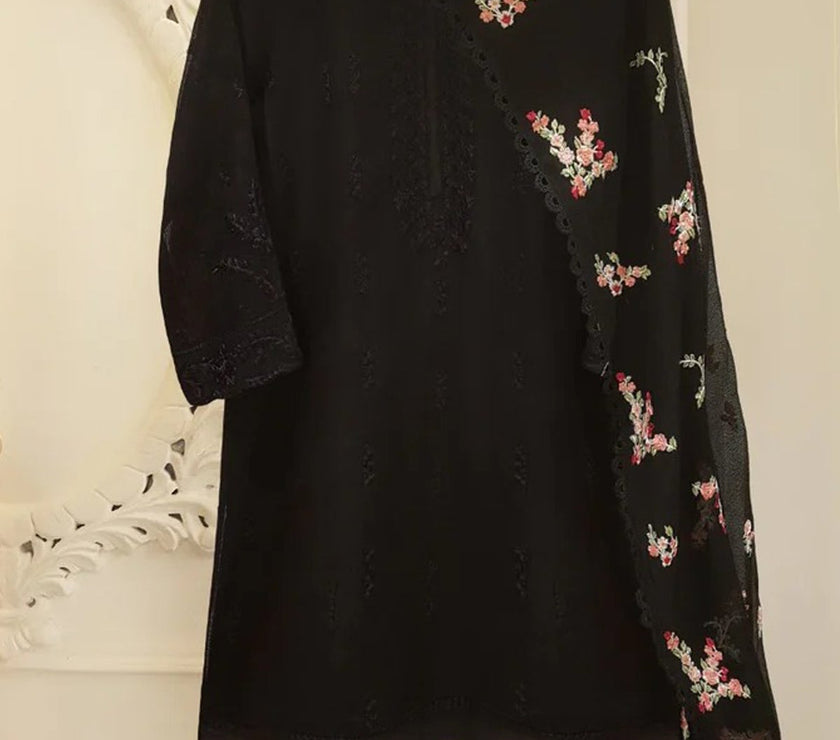 Grace S430-  Embroidered 3pc lawn dress with embroidered chiffon dupatta