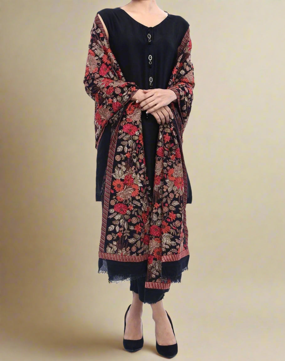 Grace 11 - Formal Heavy Embroidered Karandi Lawn shawl - gracestore.pk