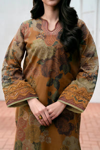 Grace W462-Printed 3pc karandi Dress With Printed karandi Shawl.