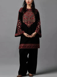 Grace W317- Embroidered 3pc Linen dress with Shawl.