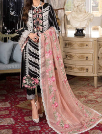 Grace S637- Embroidered 3pc lawn dress with embroidered chiffon dupatta.