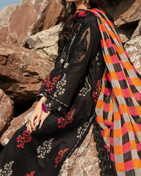 Grace S731-Embroidered 3pc Lawn dress with Digital Printed silk dupatta.