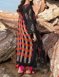 Grace S731-Embroidered 3pc Lawn dress with Digital Printed silk dupatta.