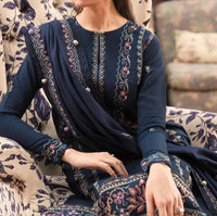 Grace W510-Embroidered 3pc marina dress with Embroidered marina Shawl.