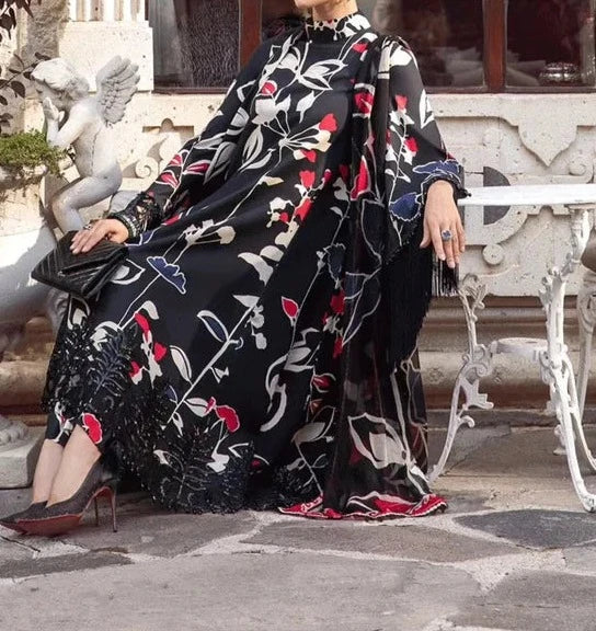 Grace S646-Printed 3pc Lawn dress with Printed silk dupatta.