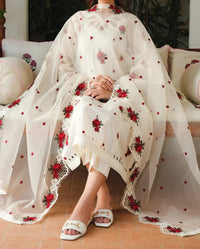 Grace S801-Embroidered 3pc lawn dress with Embroidered Organza dupatta.