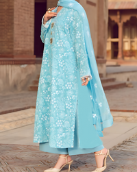 Grace S723-Embroidered 3pc lawn dress with Embroidered chiffon dupatta.