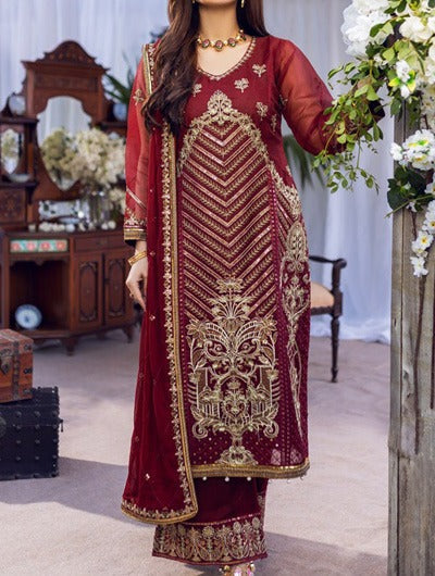 Laal Gulaab – Embroidered Silk Net Unstitched 3Pc Suit