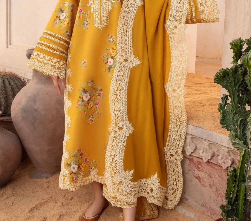 Grace S679-Embroidered 3PC Lawn dress with Embroidered chiffon dupatta.