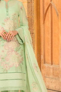 Grace S514-Embroidered 3pc lawn dress with embroidered chiffon dupatta.