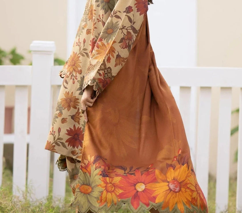 Grace S576-Printed 3pc Lawn dress with Printed lawn dupatta.