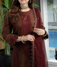 Grace S665-Embroidered 3PC Lawn dress with Embroidered chiffon dupatta.