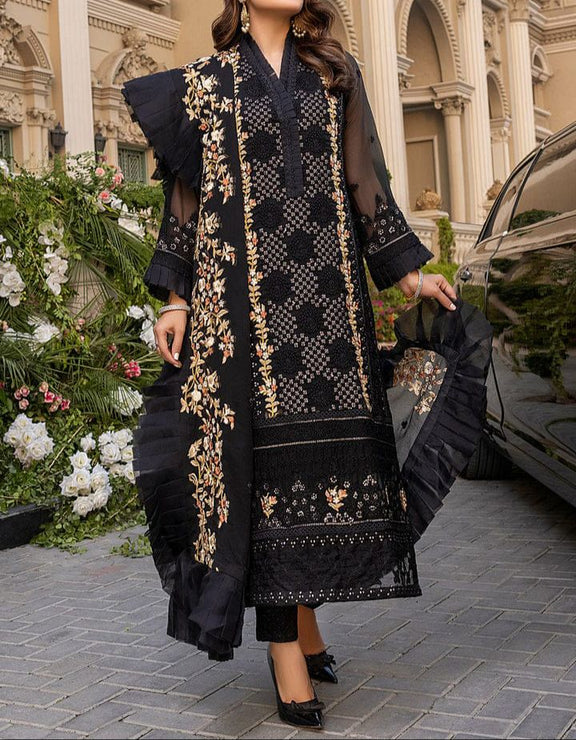 Grace S770-Embroidered 3pc lawn dress with Embroidered chiffon dupatta.