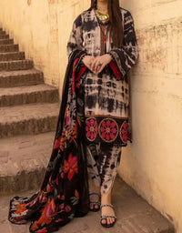 Grace W251- Digital Printed 3pc linen dress with Printed Linen dupatta.