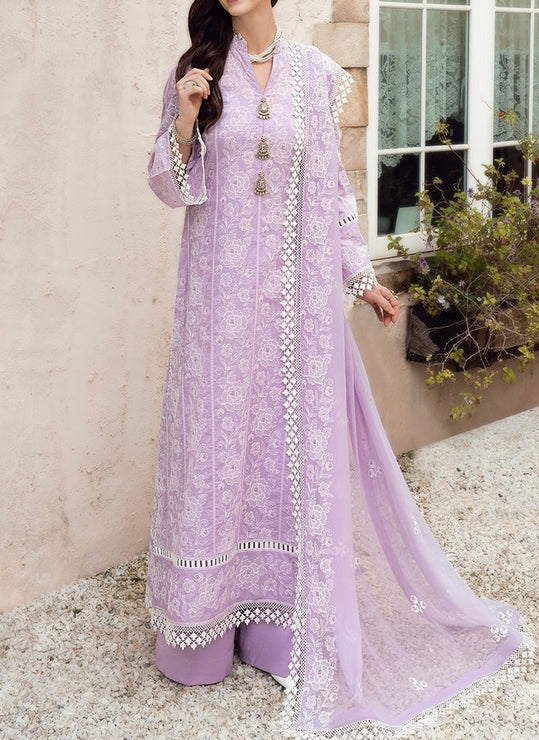 Grace S676-Embroidered 3pc lawn dress with Embroidered organza dupatta.