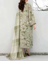 Grace W464-Printed 3pc karandi Dress With Printed karandi Shawl.