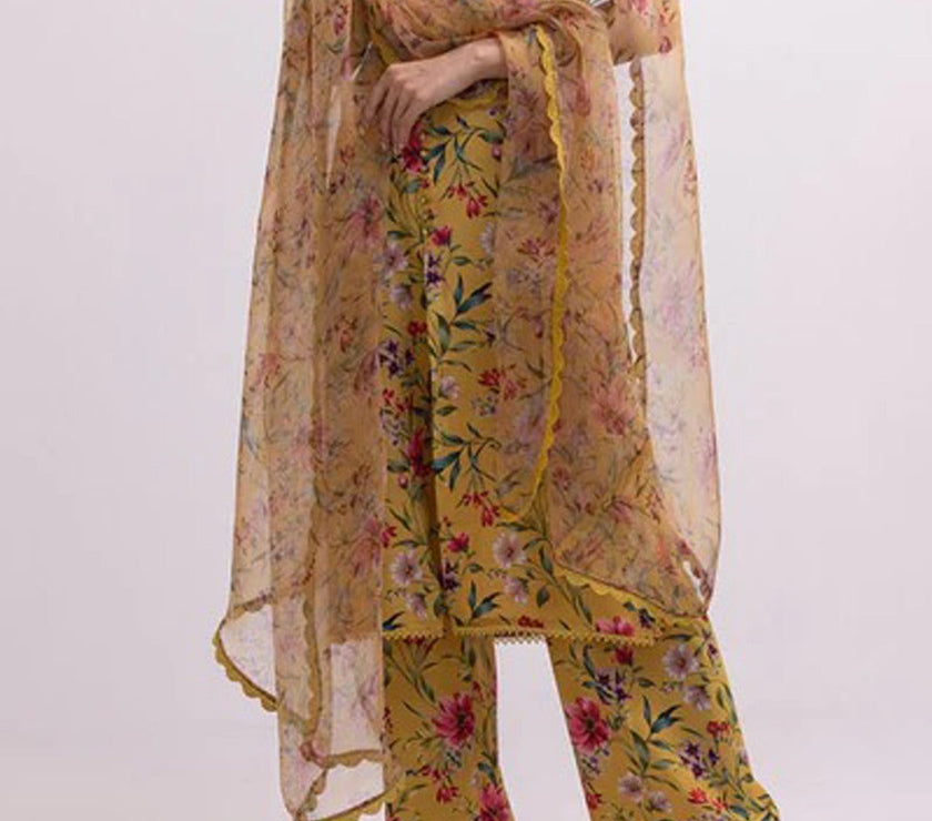 Grace S492-Printed 3pc lawn dress with Printed organza dupatta.