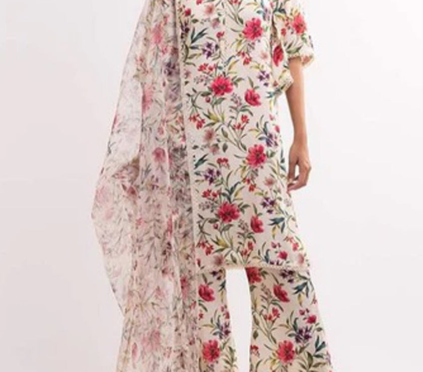 Grace S491-Printed 3pc lawn dress with Printed organza dupatta.