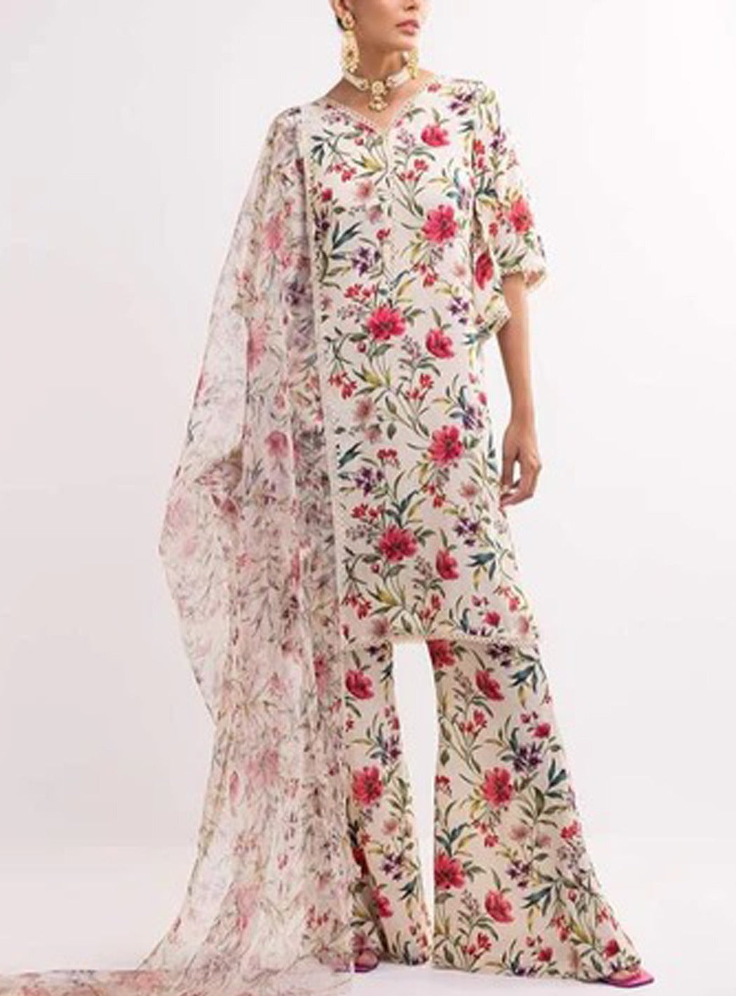 Grace S491-Printed 3pc lawn dress with Printed organza dupatta.