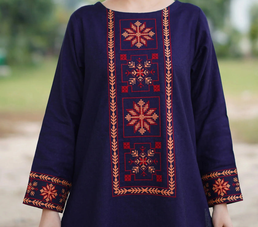 Grace W457-Embroidered 2pc khaddar dress