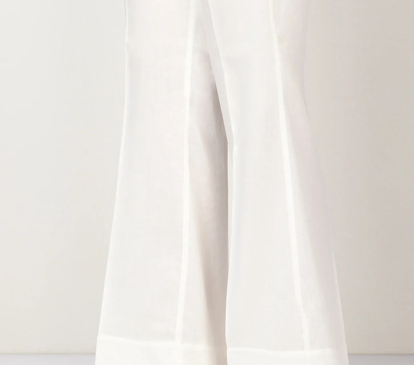 Grace S787-Unstitched Cotton Trouser - White