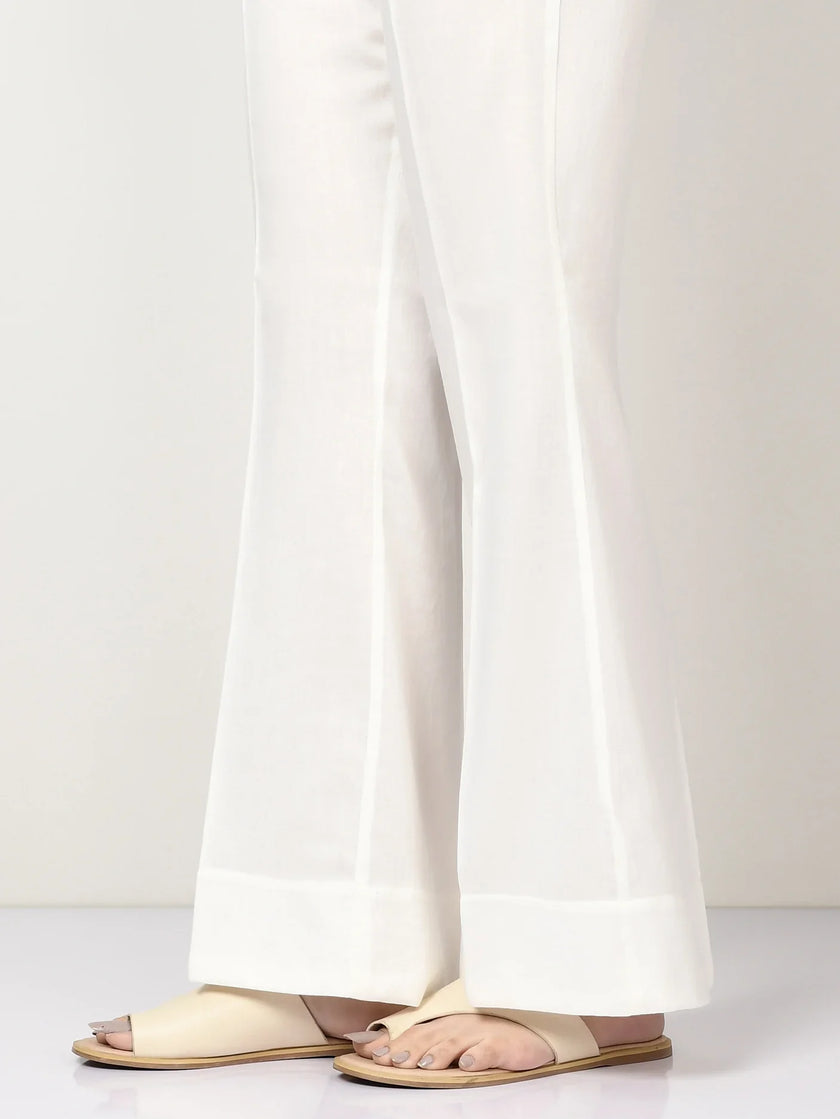 Grace S787-Unstitched Cotton Trouser - White