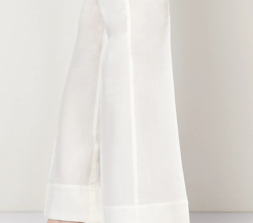 Grace S787-Unstitched Cotton Trouser - White