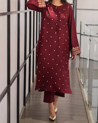 Grace W314-Embroidered 2pc khaddar dress