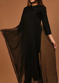 Grace S785-Dyed black chiffon dupatta