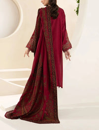 Grace W558-Embroidered 3pc marina dress with Printed shawl.