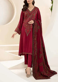 Grace W558-Embroidered 3pc marina dress with Printed shawl.