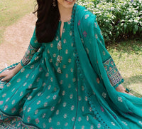 Grace S640-Embroidered 3pc lawn dress with Embroidered organza dupatta.