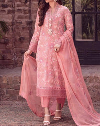 Grace S746- Embroidered 3pc lawn dress with Embroidered chiffon dupatta.