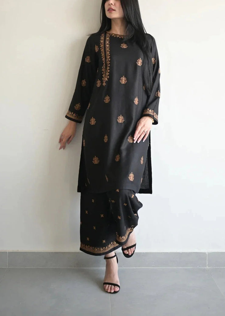 Grace W507-Embroidered 2pc khaddar dress.