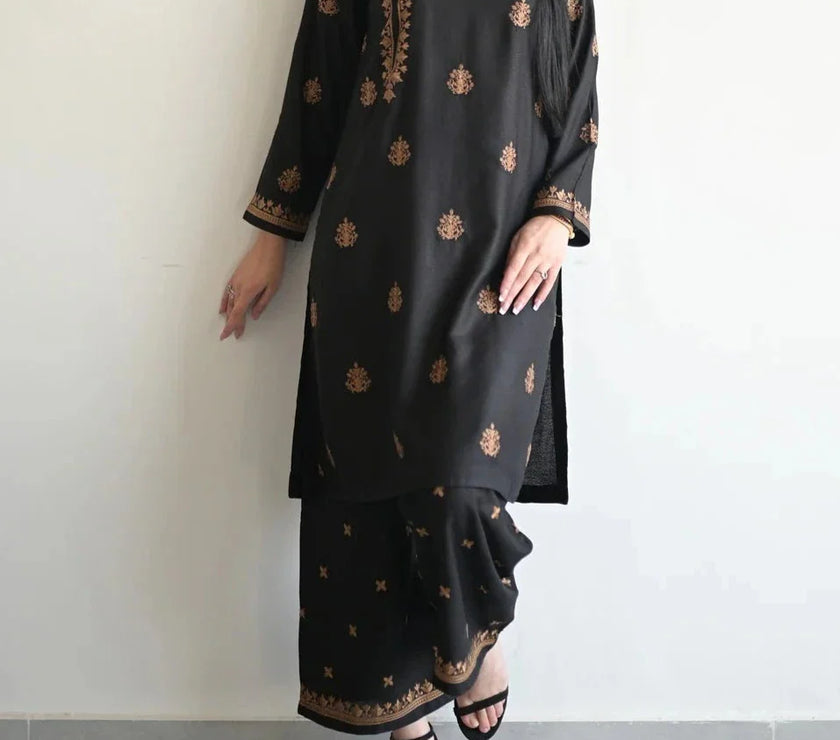 Grace W507-Embroidered 2pc khaddar dress.