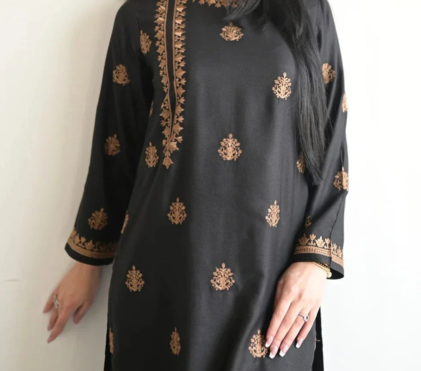 Grace W507-Embroidered 2pc khaddar dress.