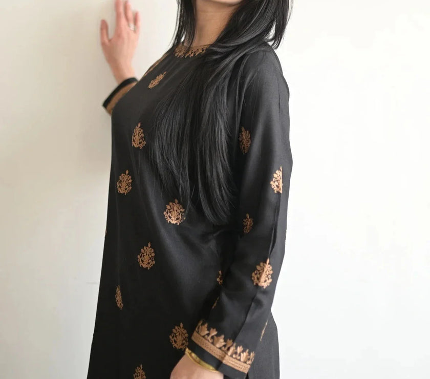 Grace W507-Embroidered 2pc khaddar dress.