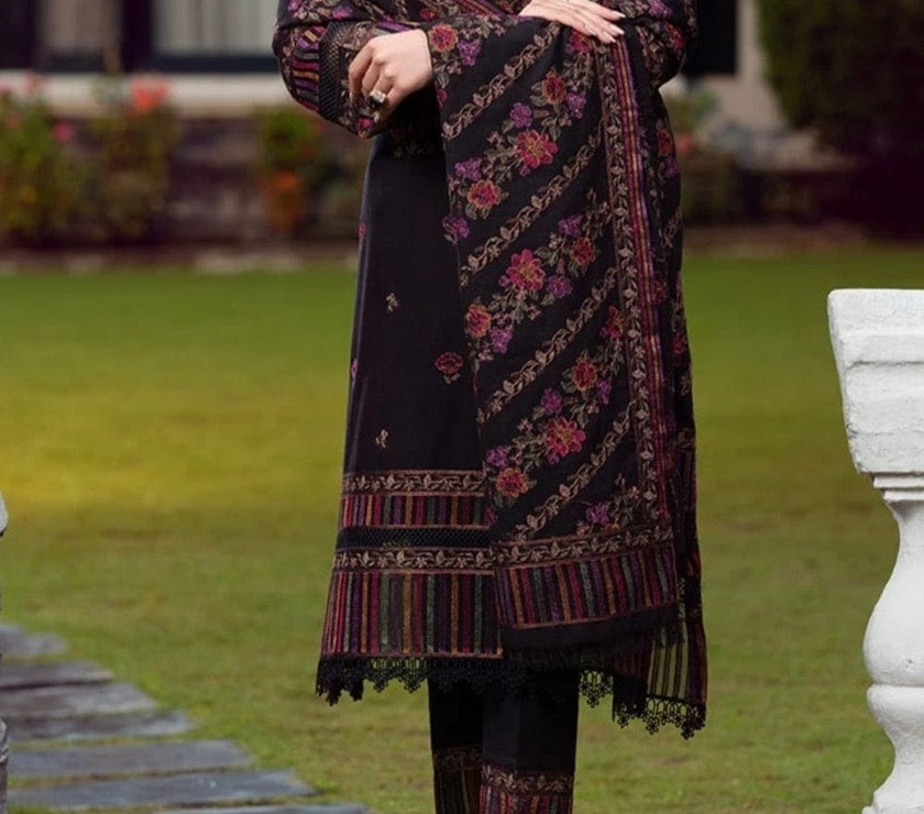 Grace W147 -Embroidered 3pc marina dress with Embroidered marina shawl.