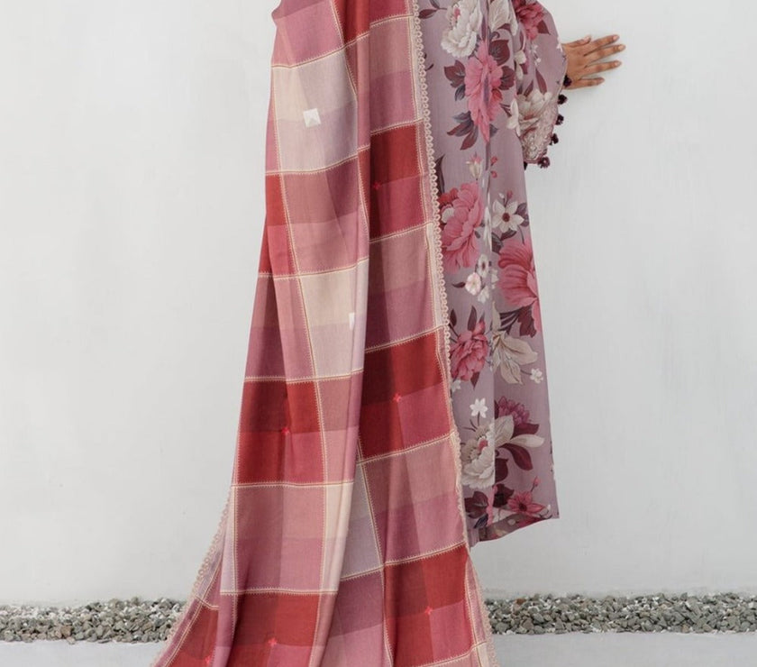 Grace W426-Printed 3pc karandi dress with Printed karandi dupatta.