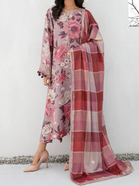 Grace W426-Printed 3pc karandi dress with Printed karandi dupatta.