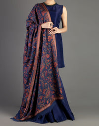 Sarinnah D17-Formal heavy Embroidered Karandi Shawl