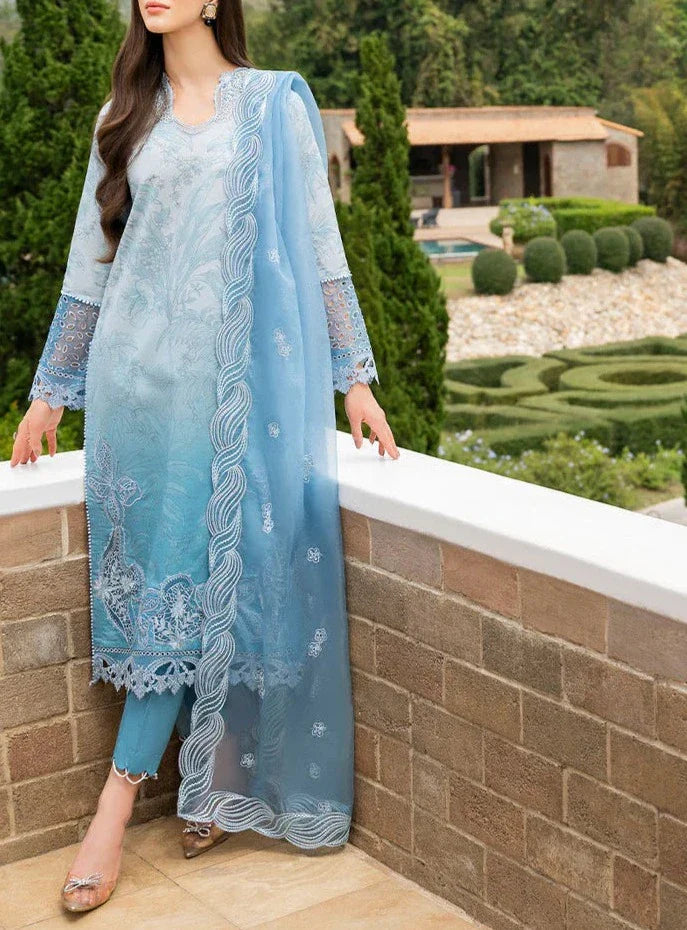 Grace S737-Digital Printed 3pc Lawn dress with Embroidered Organza dupatta.