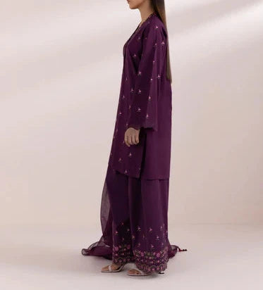 Grace S781-Embroidered 3pc lawn dress with Embroidered chiffon dupatta.